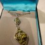 silver Peridot drop costume pendant necklace Image 2
