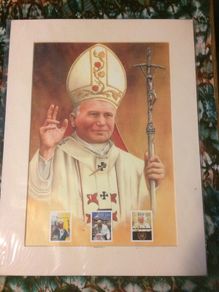 pope John Paul limited edition print with certificate free postage