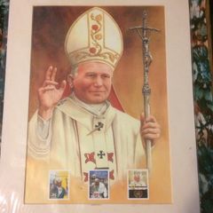pope John Paul limited edition print with certificate free postage