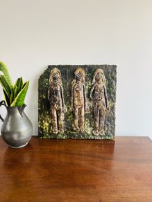 Ceramic Artwork on Stone 38.5 x 36.5 cm
