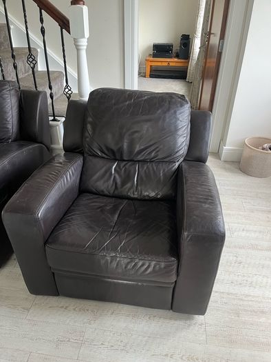 reclining sofa and armchair