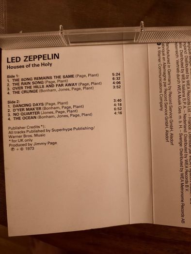 LED ZEPPELIN: Houses of the Holy - Cassette (German release)