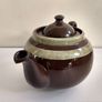 Fabulous Mid-Large Brown Betty Teapot, by Alcock, Lindley and Bloore, With Mint Green Mottled Stripes, Holds One Litre/ 1.75 Pints Image 6