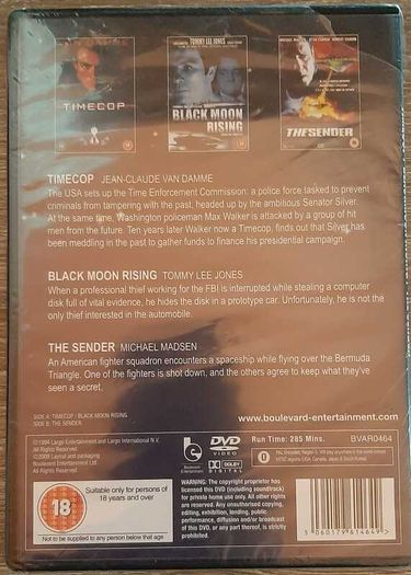 Sci-Fi Movie Collection Timecop / Black Moon Rising / The Sender (Sealed)
