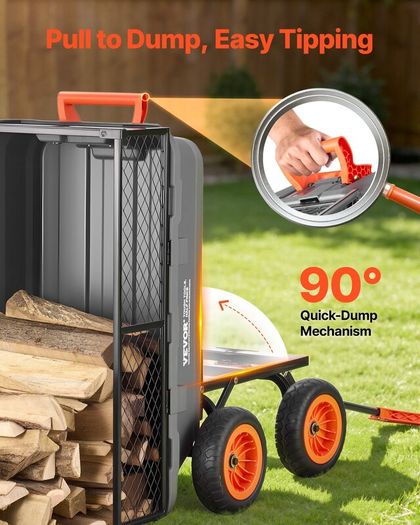 Garden Dump Cart 362kg with Fence