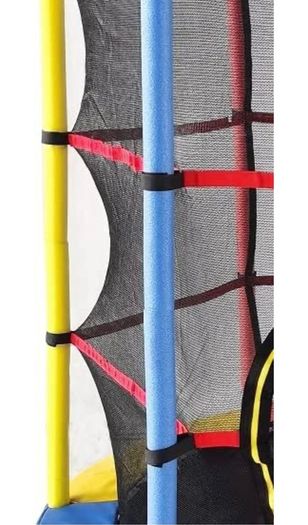 55 Inch 140 cm Kids Mini Trampoline Fun Bouncer Toy with Safety Bungee Cords Enclosure Net Bulit-in Zipper Frame Cover - Maximum Load 45KG (FREE POSTAGE)