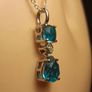 Rhodium Plated Sterling Silver Rare Capri Blue Quartz Pendant Image 6