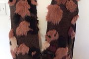 Le Comte Ladies Knitted Gilet cardigan fur trims size 12 includes post
