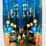 dress Size S (8/10) Smashed Lemon Amsterdam Blue Abstract City Print V-Neck Lined Dress Image 2