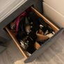 Double grey velvet bed with built in storage drawers Image 3