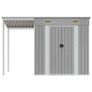 Garden Shed with Extended Roof Light Grey 277x110.5x181 cm Steel Image 3