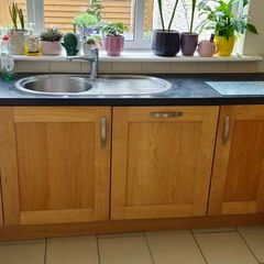 Kitchen cabinets.
