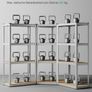 Corner Shelving Set 4 Tiers Heavy Duty Metal Storage Shelving for Garage Storage Room Basement Shelf Load 2625kg Ink Black Natural Image 8