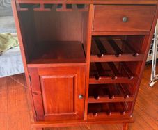 Mahogany Drinks Cabinet with Wine Rack & Glass Holder