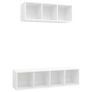 2 Piece TV Cabinet Set White Chipboard Image 4