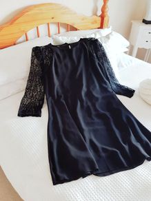 Jasmine Black Dress with Lace - Size 14