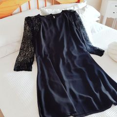 Jasmine Black Dress with Lace - Size 14