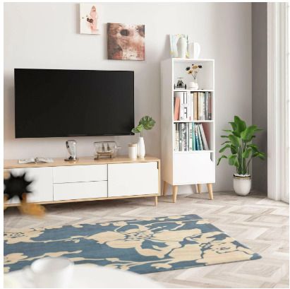 BRAND NEW Bookshelf Storage Unit 4 Cubes Wooden Free Standing Cabinet Display Shelves Organize with Door Legs White for Home and Office