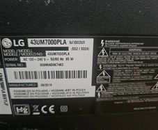 43 LG television for parts or fix