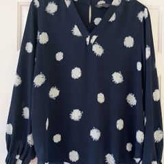 Size 14 Navy&Cream Blouse by Marks&Spencer