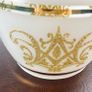 Glass Ceiling light Shade Vintage. Milky Finish With Gold Tones And Gold Frost Detail & Gold  Trim. Is really Beautiful Hung Image 8