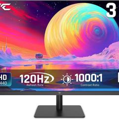 KTC Flat 32 Inch Monitor, QHD 1440P 2K 120Hz (OC) IPS Large Computer Monitor, Ultra Thin Bezels, Anti-Blue Light, HDR10, 103% sRGB, 86% DCI-P3, 350 Nits, 3ms MPRT,