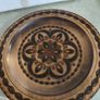 Vintage 1960s Polish Folk Art Handcrafted Carved Wood Plate for wall hanging. 11 inches dimeter or  28 CM. Image 2