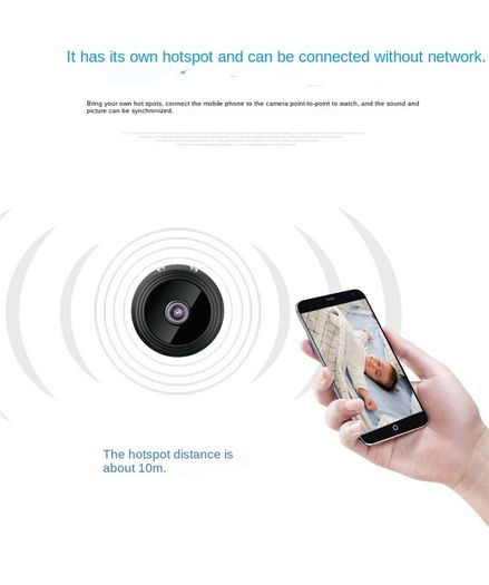 A9 Magnetic Mini WiFi Camera Wireless 1080P for Smart Home Security, Supports Live View, Human & Pet Detection,Car Nanny Cam, Sound & Portable Baby Small Video Cameras (Black)