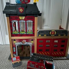 Hape wooden toy fire station