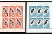1960 New Zealand Health Commemorative Stamps featuring Sacred Kingfisher and Wood Pigeon Miniature Sheet Mint Never Hinged (MNH)