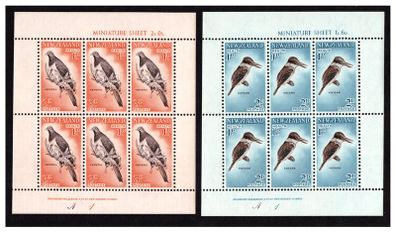 1960 New Zealand Health Commemorative Stamps featuring Sacred Kingfisher and Wood Pigeon Miniature Sheet Mint Never Hinged (MNH)