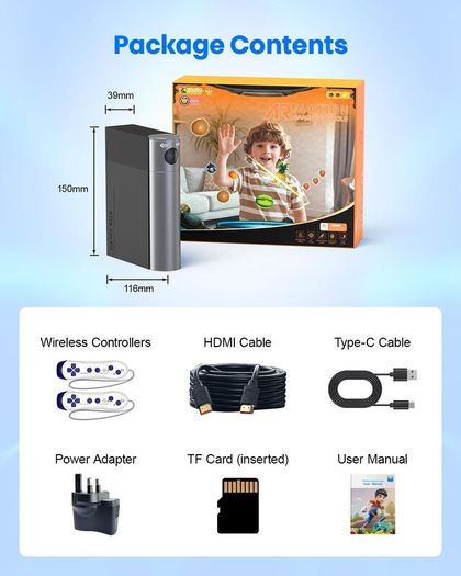 TV Game Console for Kids: AR Motion Sensing Plug and Play System for Indoor Exercise & Home Interactive