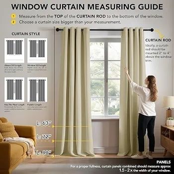 Blackout Curtains Thick Thermal Insulated Eyelet Curtains for Living Room, 274x229cm (HxW), Navy Blue, 2 Panels