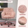 Faux Fur Desk Chair, Swivel Vanity Chair with Adjustable Height and Wheels for Office, Bedroom (FREE SHIPPING) Image 3