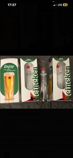 Birra Moretti Sale di mare Pint Glass Beer Limited edition Heineken Stella Bavaria Pint Glasses Beer Heineken carlsberg Pint beer Glass brand new with box