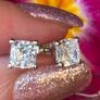 2 Carat White Gold Diamond Earrings Image 5