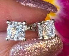 2 Carat White Gold Diamond Earrings