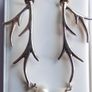 Vintage Sterling Silver 925 Antler Earrings Feature a Unique Branch-like Design Accented with Dangling White Pearls Image 2