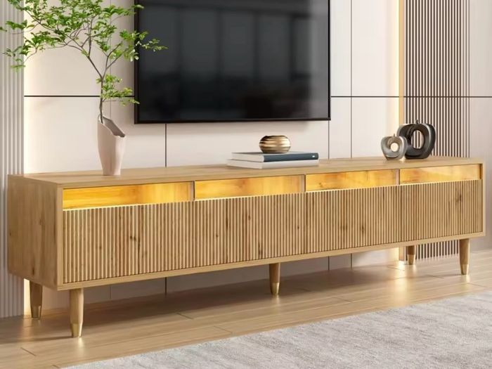 Premium 178cm TV Cabinet  Wood Effect Finish with Ample Storage