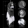 White Dream Catcher Handmade Moon Design with Feathers Dreamcatcher Wall Hanging Home Decoration Ornament Christmas Festival Craft Gift (FREE POSTAGE) Image 5