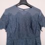 Reiss Slate Blue Textured Scalloped Bodycon Pencil Dress 14UK/42EU Image 8
