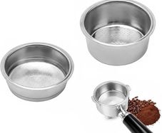 2 Pack 51mm Stainless Steel Espresso Portafilter Baskets Single Double Cup  Precision punched for even extraction, food-grade finish, heat-resistant, easy to clean, fits high-pressure coffee makers