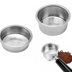2 Pack 51mm Stainless Steel Espresso Portafilter Baskets Single Double Cup  Precision punched for even extraction, food-grade finish, heat-resistant, easy to clean, fits high-pressure coffee makers
