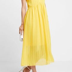 Tommy Hilfiger Yellow Maxi Day Dress - Size 12UK (8 US)