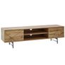 Oak Effect TV Stand 160 cm  Contemporary Wooden Entertainment Unit. Image 5