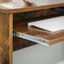 _Corner, L-Shaped Computer Table, with 2 Tier Storage Shelf, Keyboard Stand, for Desk, 140 x 120 x 75 cm, Rustic Brown Image 6