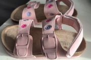 Girls Pink Floral Sandals