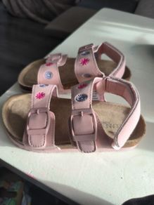 Girls Pink Floral Sandals