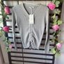 jumper Bnwt grey vneck long sleeve grey drawstring detail jumper m/l Image 2