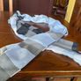 Samoon scarf in shades of light blue grey navy and white Image 4